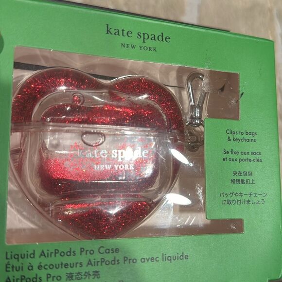 Kate Spade Pitter Patter Liquid Glitter Airpod Pro Second Gen Case. Clear Multi - Picture 2 of 6